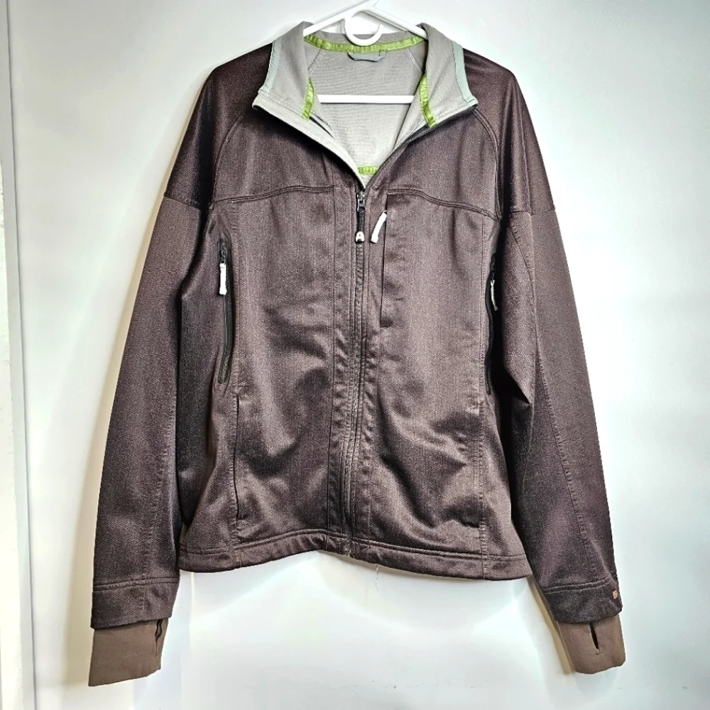 Lululemon Men's Brown Fleece Lined Soft Shell Performance / Bomber Jacket - Picture 2 of 12